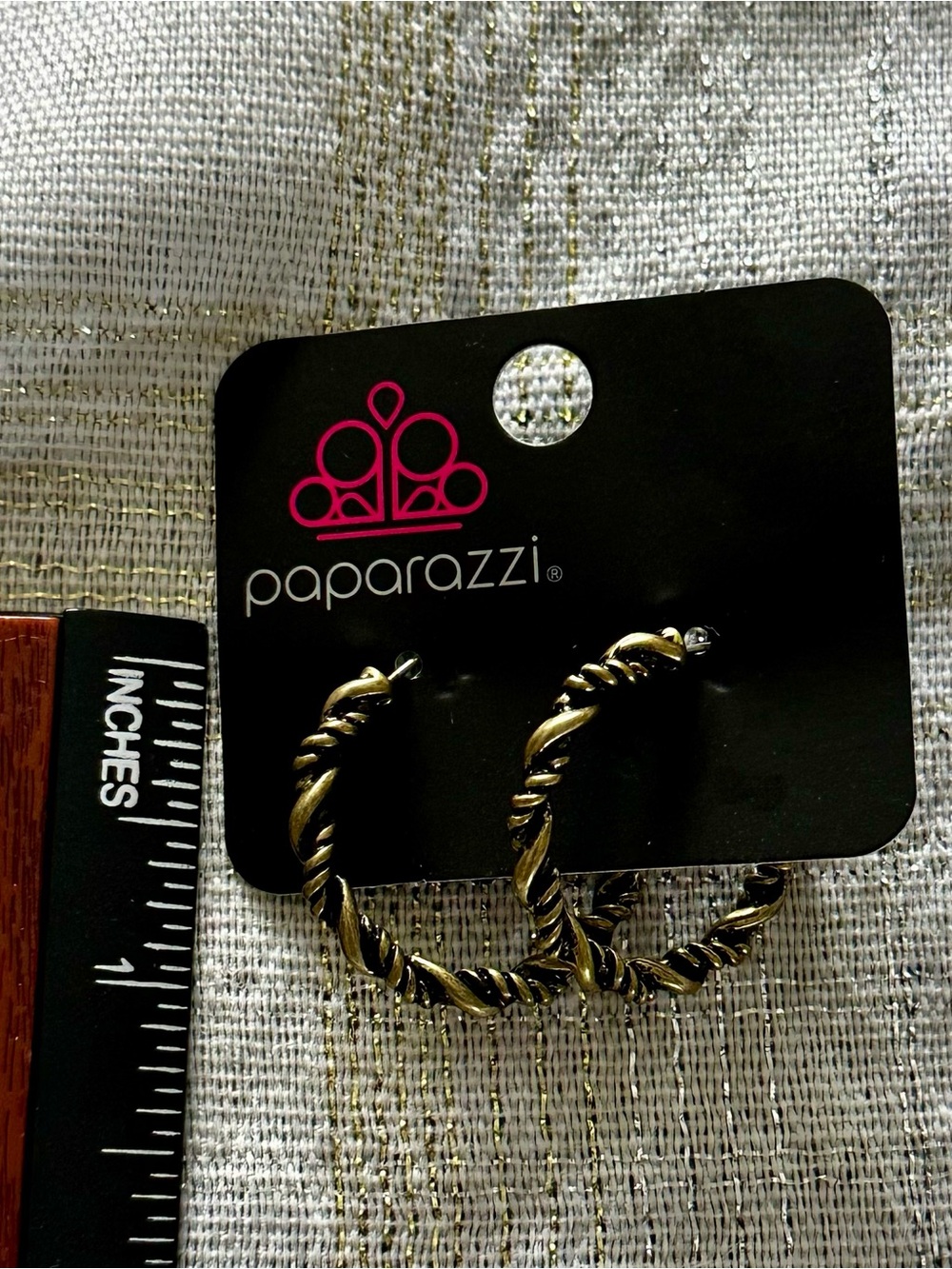 paparazzi Gold-Tone Twisted Hoop Earrings